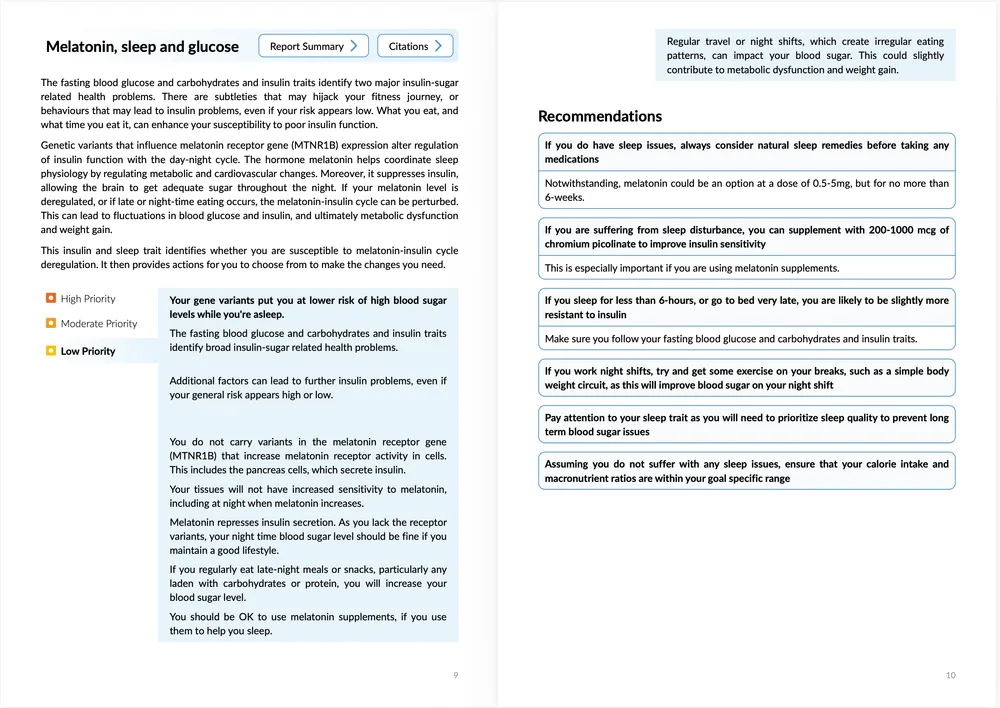 Esportazione di un report di FitnessGenes in formato PDF per condividerlo offline con un allenatore o un medico